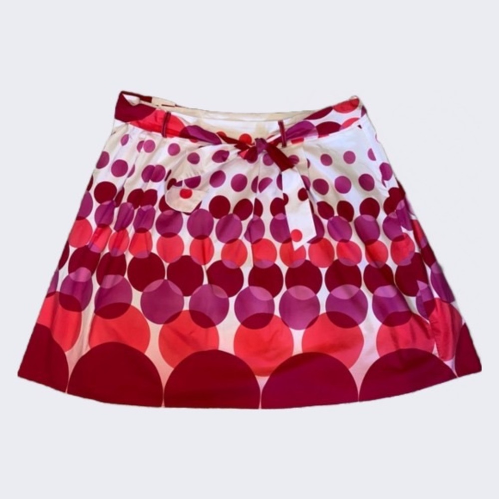 Ashley Stewart pink & red geometric circle print belted full skirt size 20W